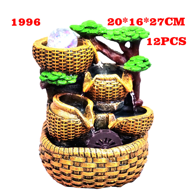 1996假山工艺品流水喷泉树脂摆件创意树脂工艺家居装饰品
