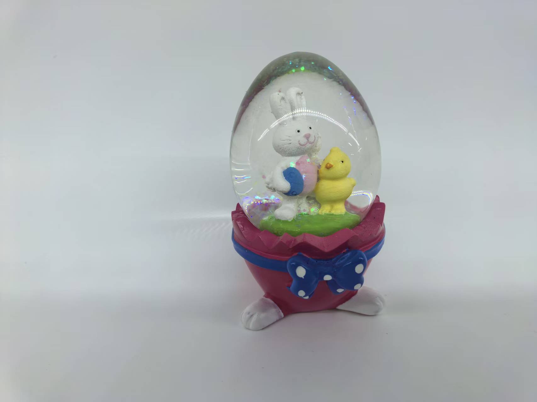 工艺品礼品复活节树脂水球摆件，底座树脂，椭圆玻璃球产品图