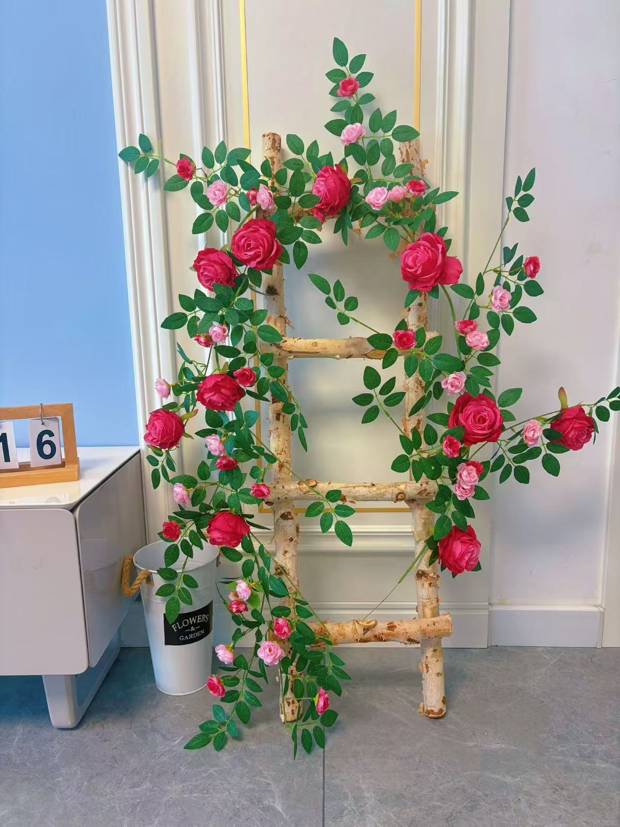 仿真玫瑰花藤，仿真花园艺造景，室内装饰，室内造景 ，免清洗仿真花详情图2