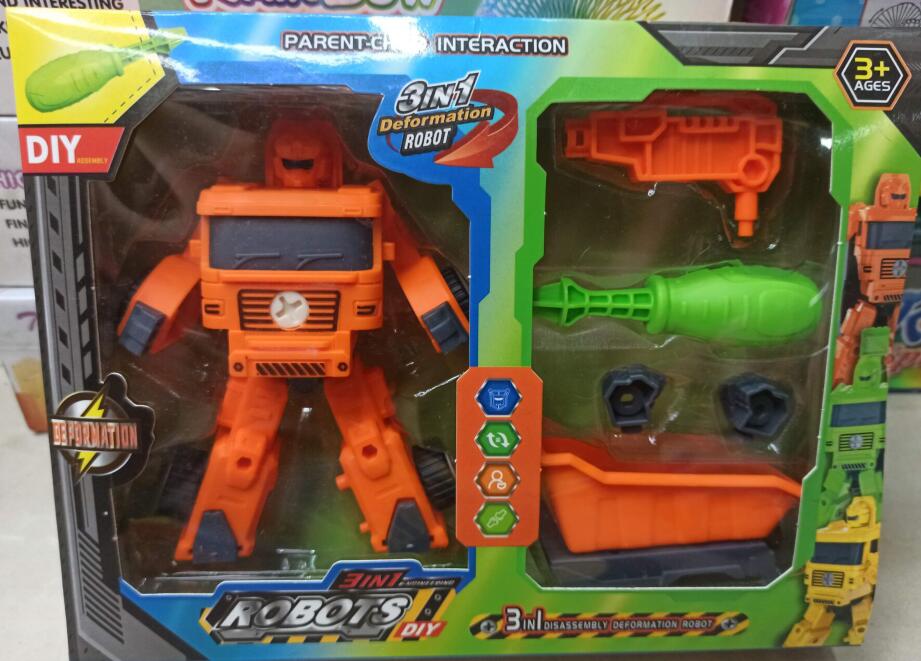 拼装汽车可合体变形机器人儿童玩具人汽车拼装工程车益智详情1