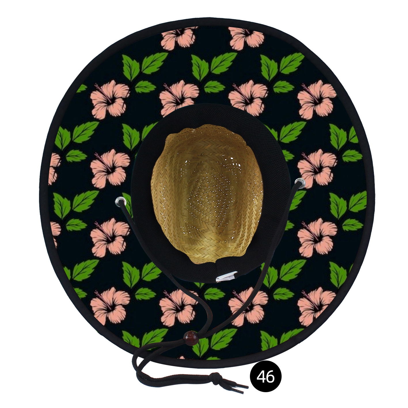 Hand-woven natural straw hat, seaside lifeguard custom style, outdoor straw hat custom Logo, vacation style sun protection straw hat Item Picture