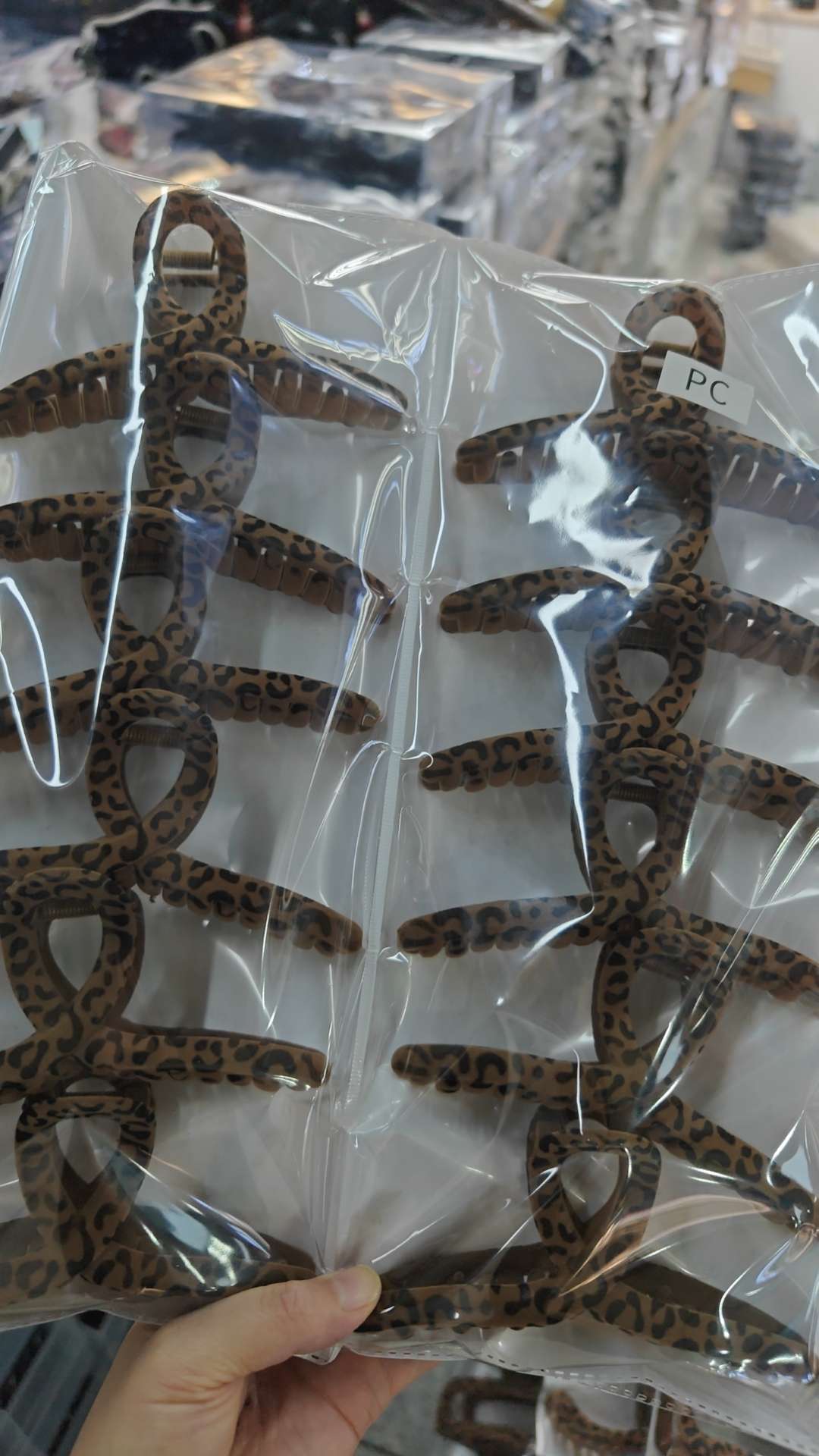 豹纹PC大爪发夹