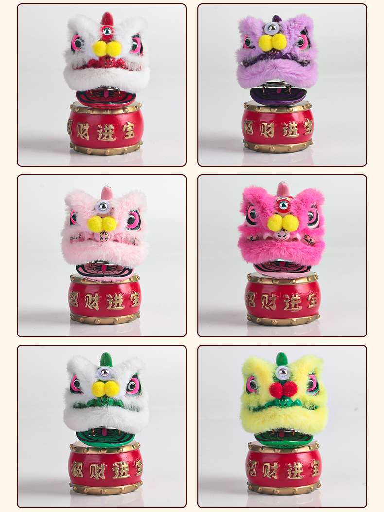 醒狮 狮子摆件 国潮舞狮醒狮创意摆件桌面茶桌装饰工艺品生日礼物详情图6