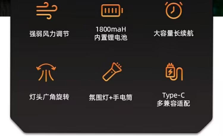 Outdoor solar-powered travel hand-held lamp, lighting fan, dual-mode, long-lasting, hook camping lamp, portable pic 6