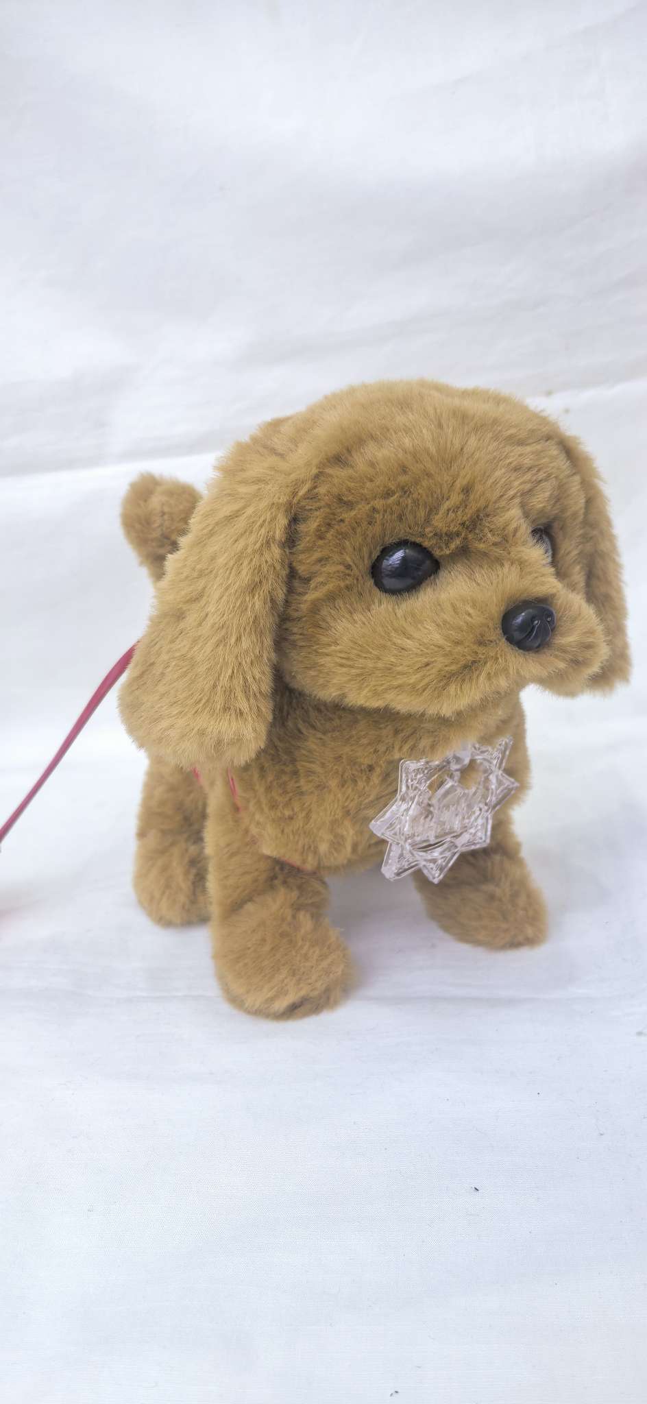 毛绒电动玩具狗牵绳狗毛绒玩具