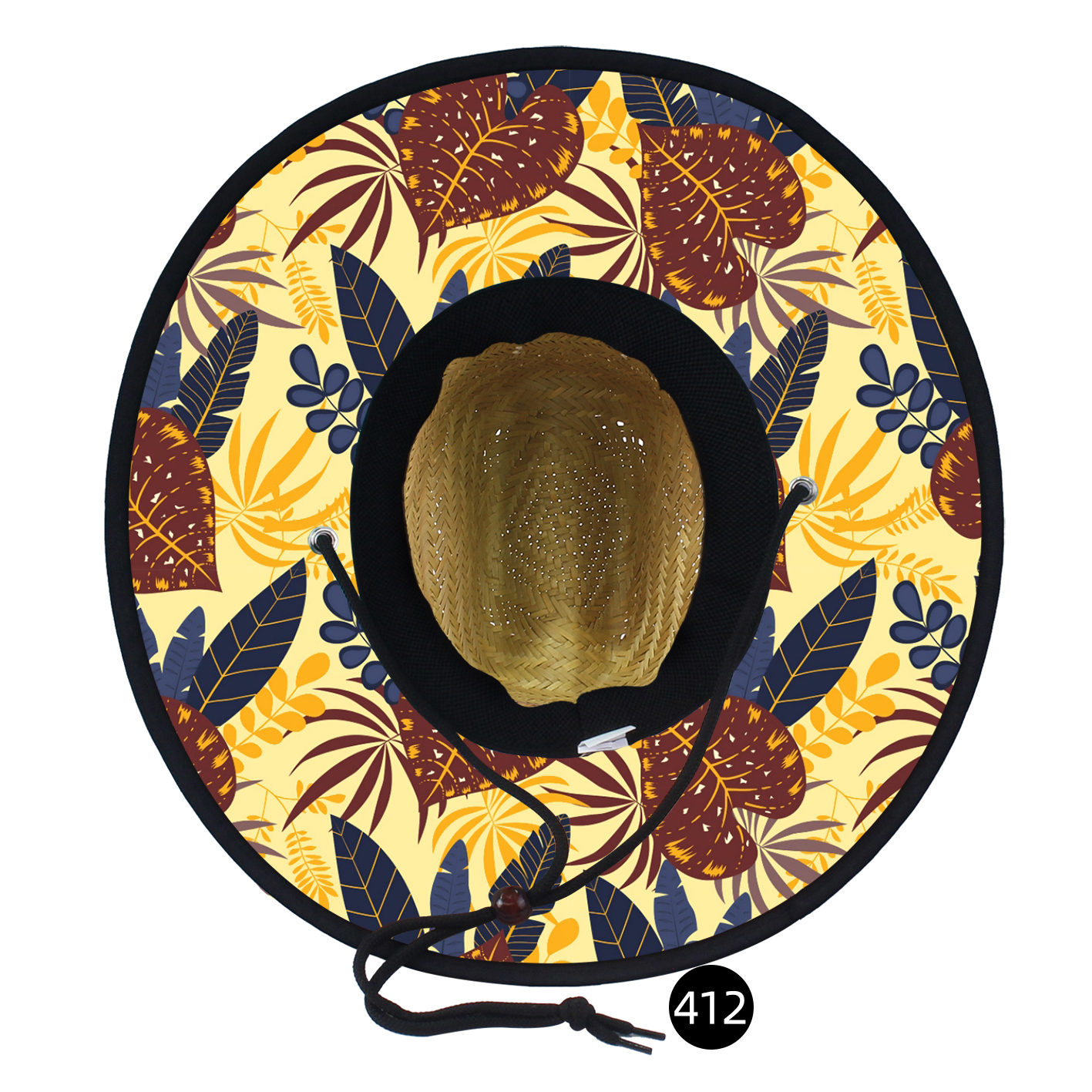 Custom-made straw hat for beach lifeguards, hand-woven natural outdoor straw hat, custom-made Logo vacation style sun protection straw hat Item Picture