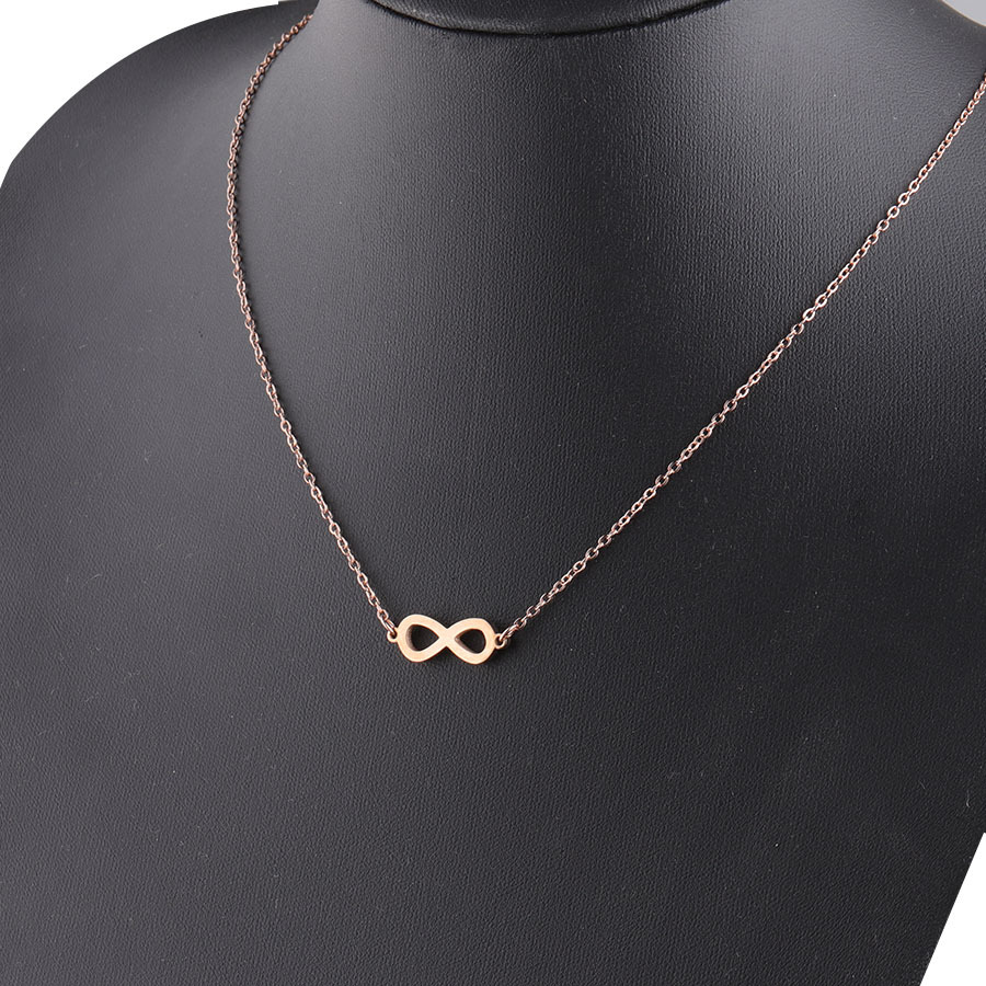 Cross-border best-selling stainless steel mirror pendant infinite European and American style 8-character infinite symbol shape necklace Specification image