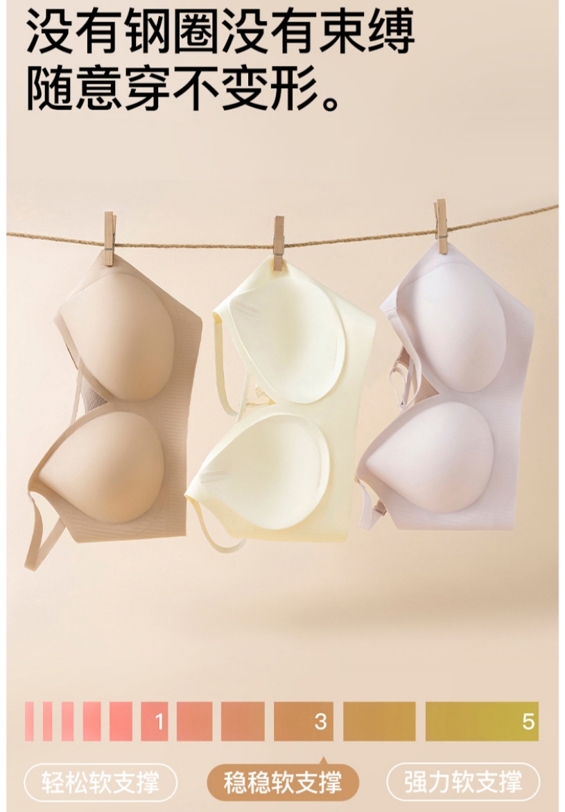 Seamless underwear, large bust, small look, mesh breathable, soft support, comfortable and soft bra, anti-glare strapless vest Item Picture