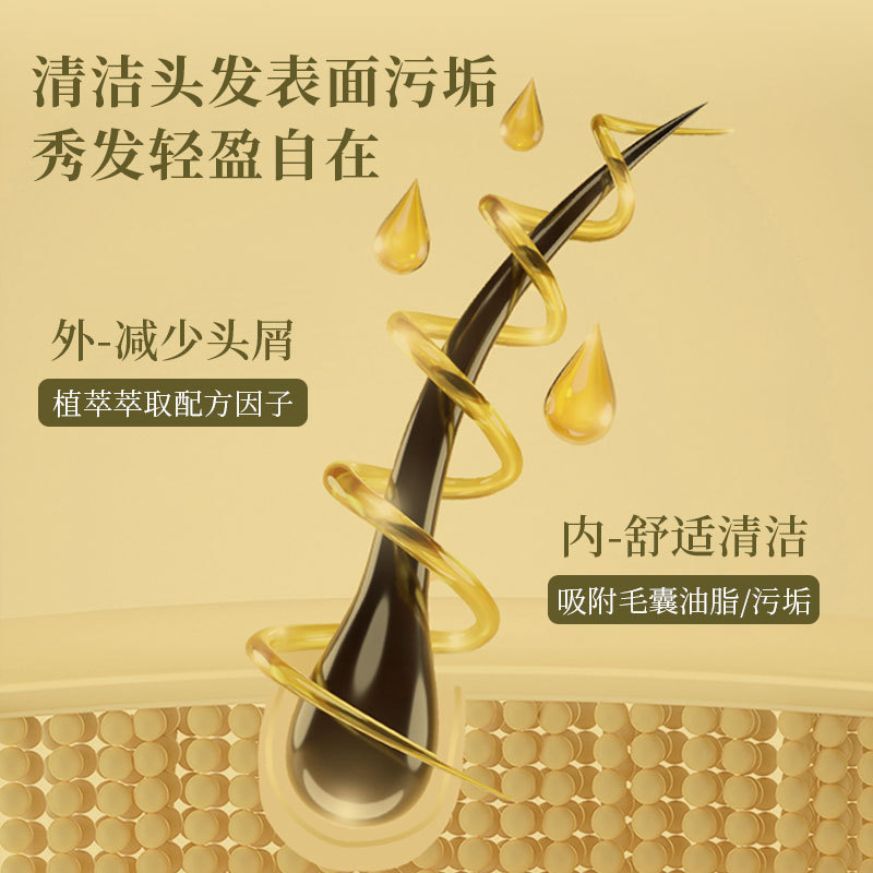 Jierou 600ml Golden Diamond Black Truffle Silky Smooth and Soothing Shampoo - Wholesale Home Care Oil-Control and Voluminous Shampoo detail image 4