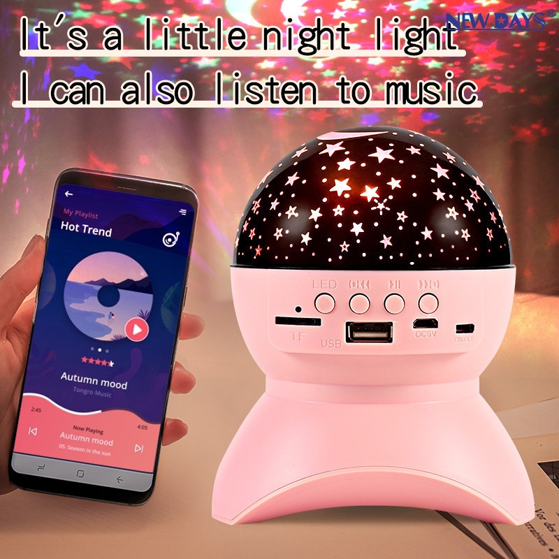 NEWDAYS brand's new cross-border Bluetooth starry sky light, projection light, moon light, RGB seven-color cool light, portable 3D surround home atmosphere light details Picture