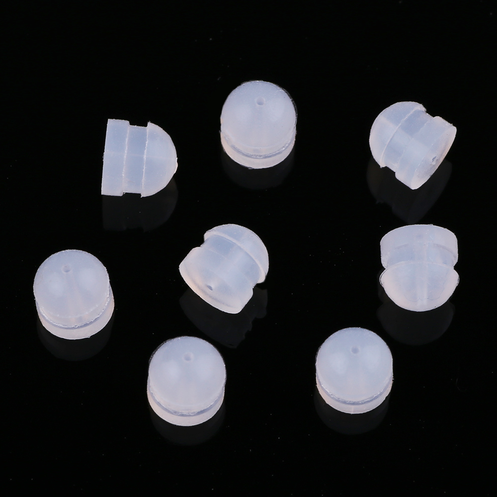diy jewelry accessories: Plastic frisbee earring stoppers, anti-slip and anti-loss soft rubber ear stud stoppers, transparent film Item Picture