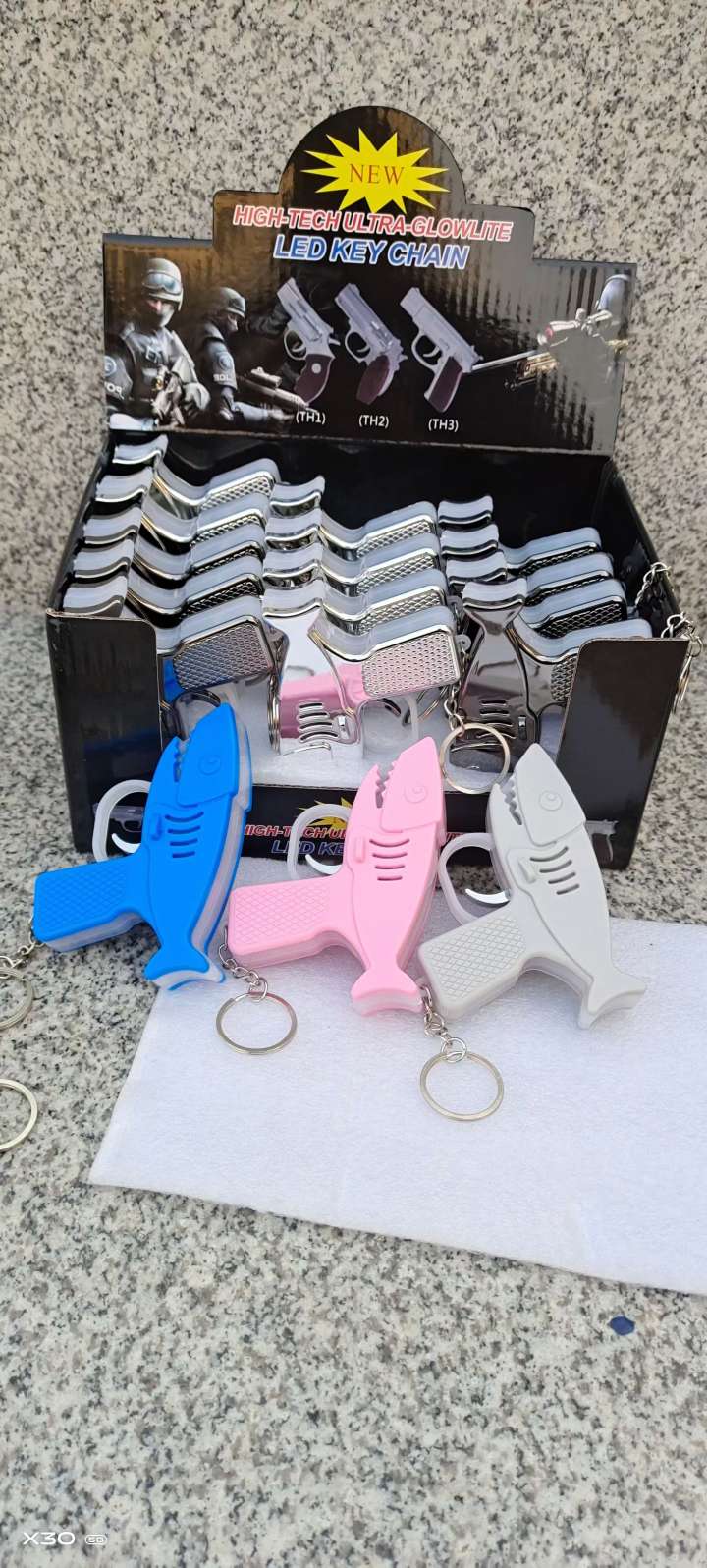 鲨鱼闪光枪，功能激光灯，，LED手电筒，闪光灯，外表彩色详情图4