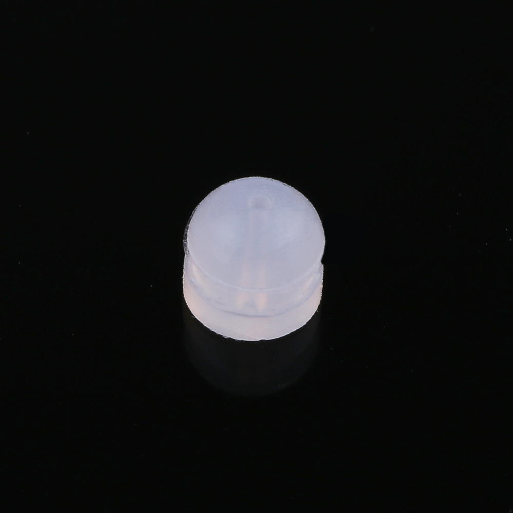 diy jewelry accessories: Plastic frisbee earring stoppers, anti-slip and anti-loss soft rubber ear stud stoppers, transparent film details Picture