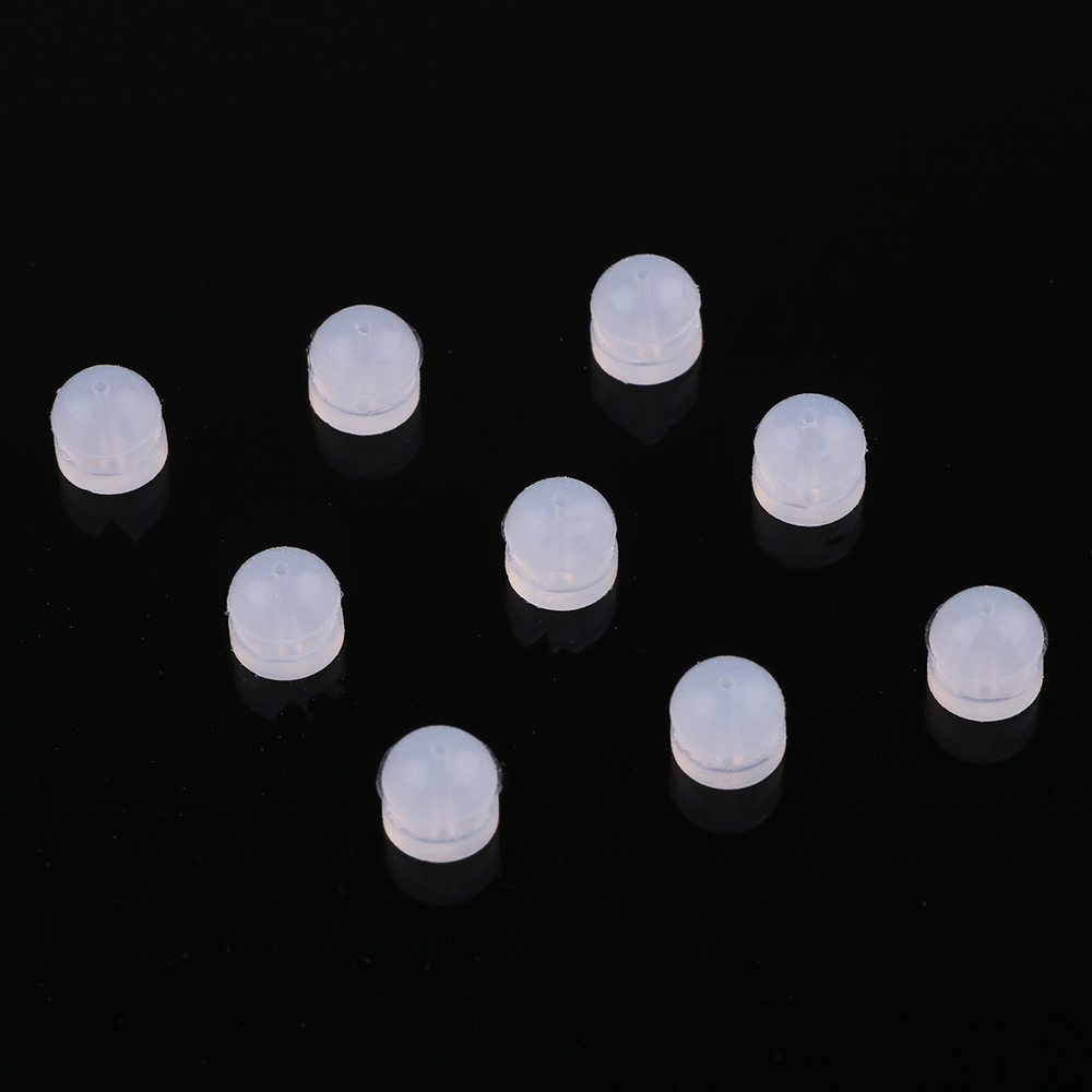 diy jewelry accessories: Plastic frisbee earring stoppers, anti-slip and anti-loss soft rubber ear stud stoppers, transparent film