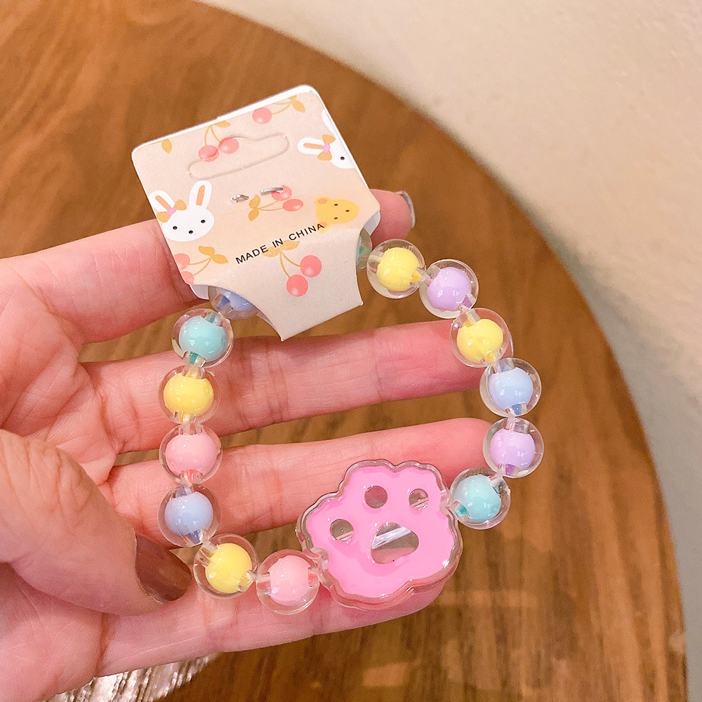 Brand YOZO bracelet classification model cultural and creative Bracelet A-11 Cartoon children's bracelet, Princess jelly color beaded cute girl baby bracelet, student first YOZO bracelet classification model cultural and creative bracelet beautiful Application Scenario
