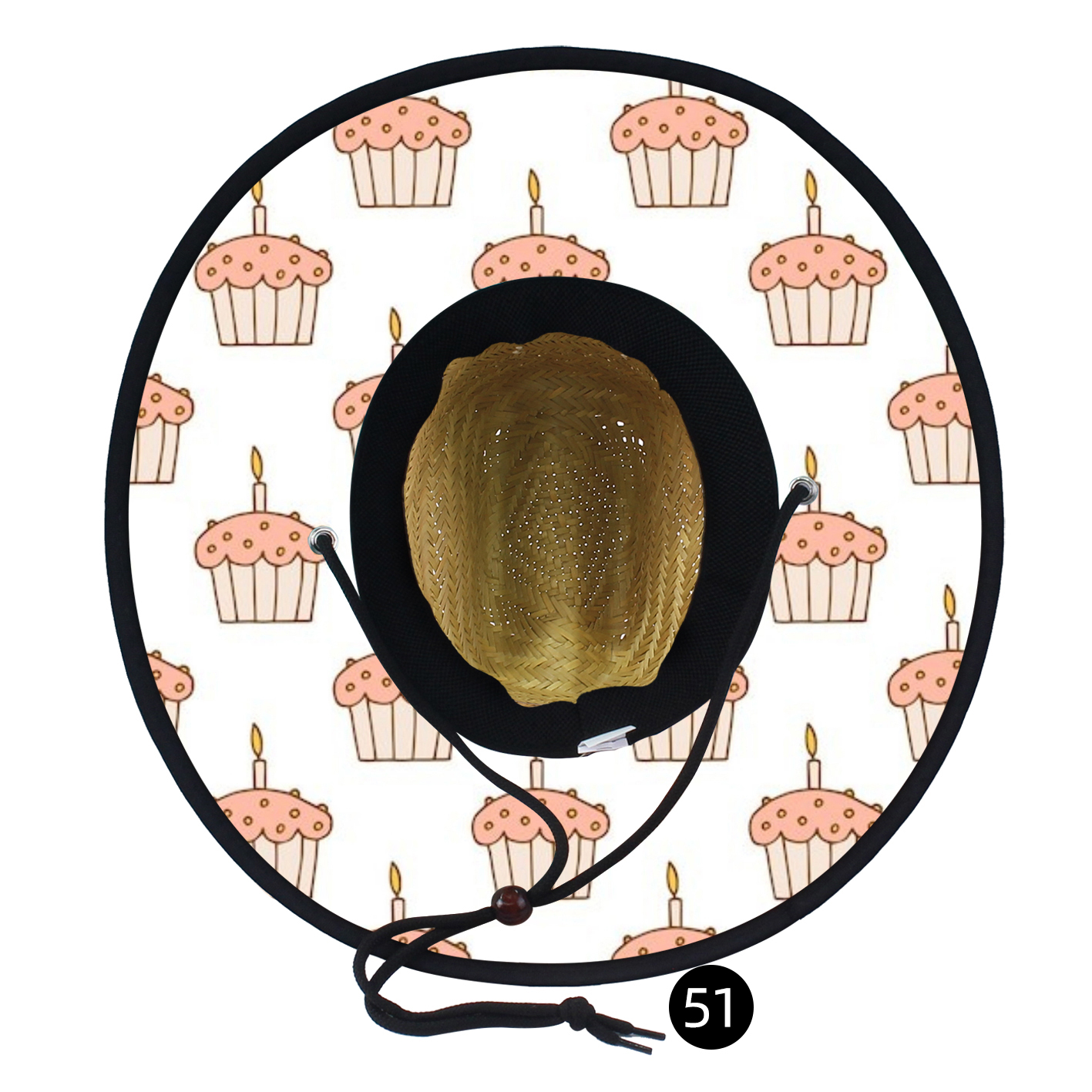 Customized style of beach lifeguard outdoor straw hat, customized Logo vacation style sun protection straw hat, hand-woven natural straw hat Item Picture