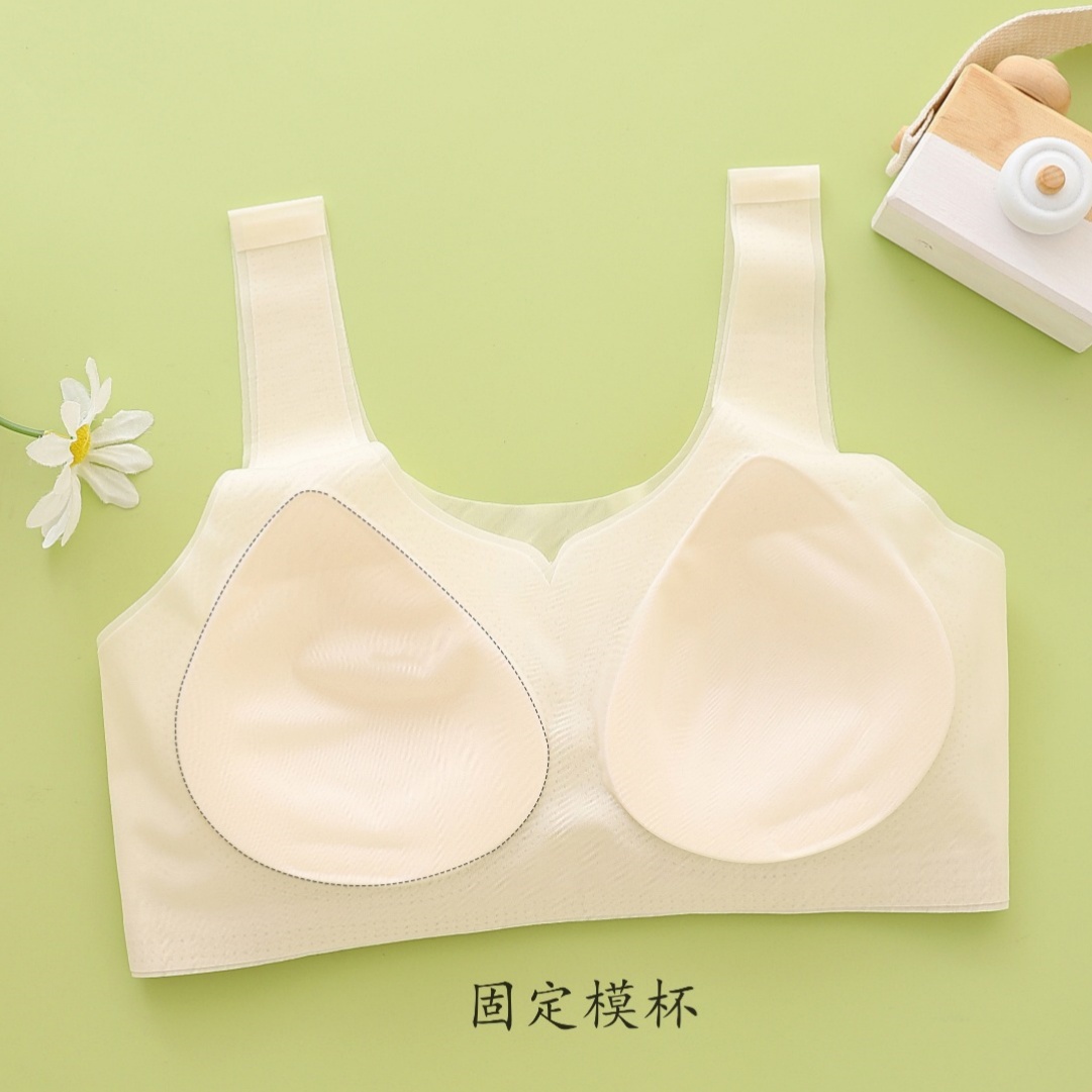 Girls' underwear, semi-fixed cups for primary and junior high school students, and girls' sports vests for the first and second stages Specification drawing
