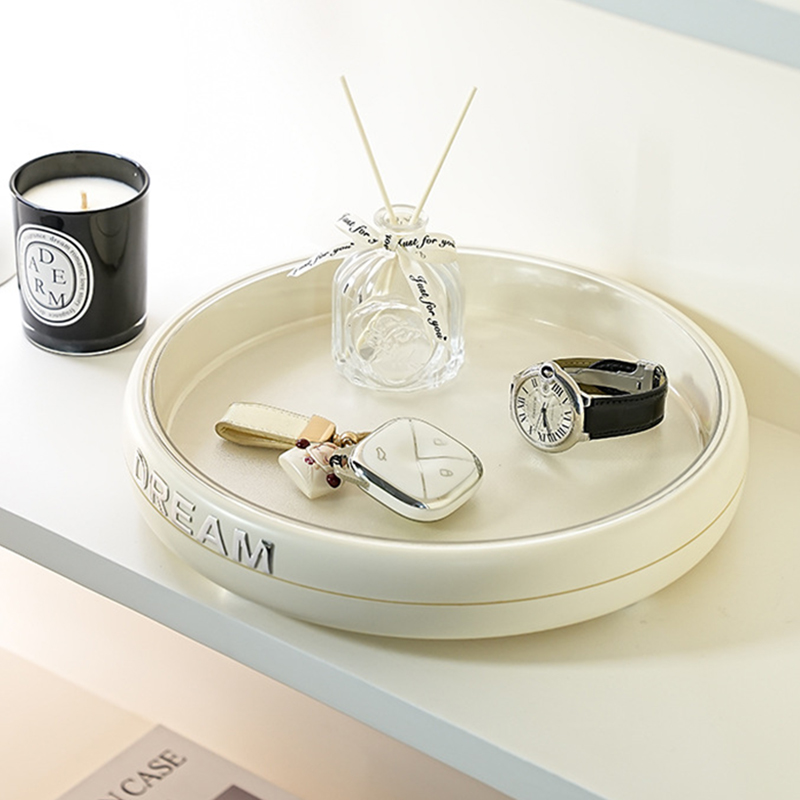 Desktop rotating makeup storage box, kitchen seasoning storage rack, bathroom detachable multi-functional storage tray