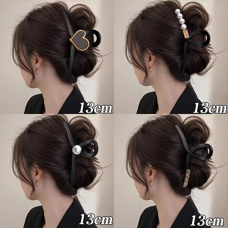 黑色高级感抓夹2025新款后脑勺女大号发夹发量多鲨鱼夹子发卡