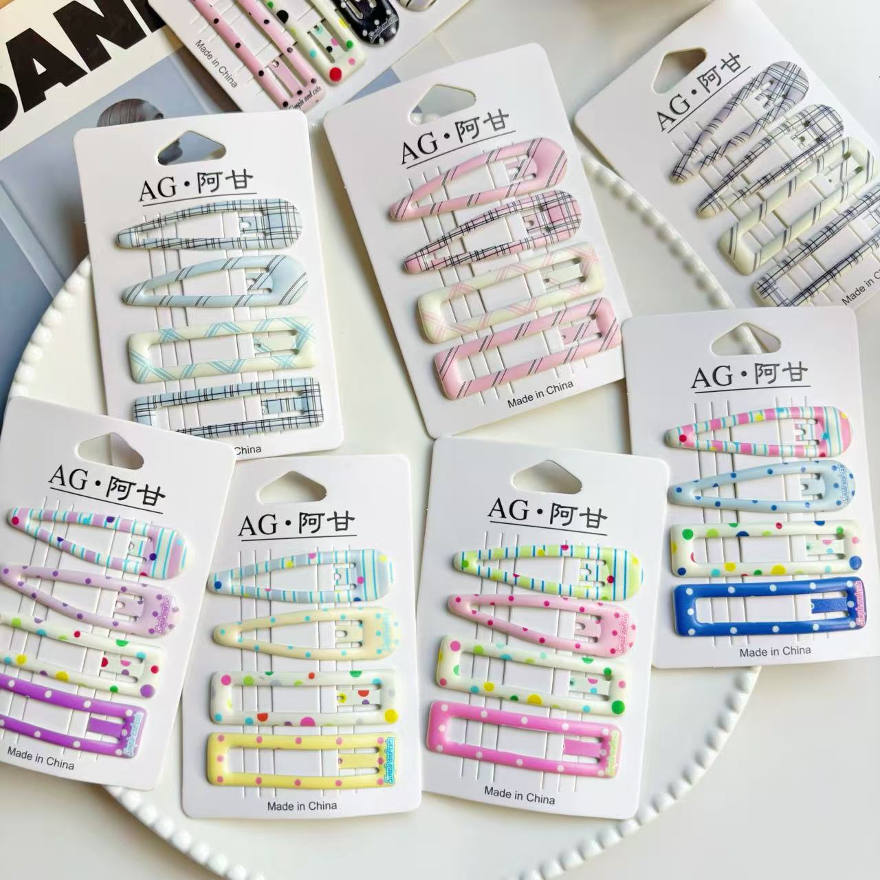 小清新镂空可爱印花儿童bb夹侧边夹碎发夹刘海夹发卡女发饰批发