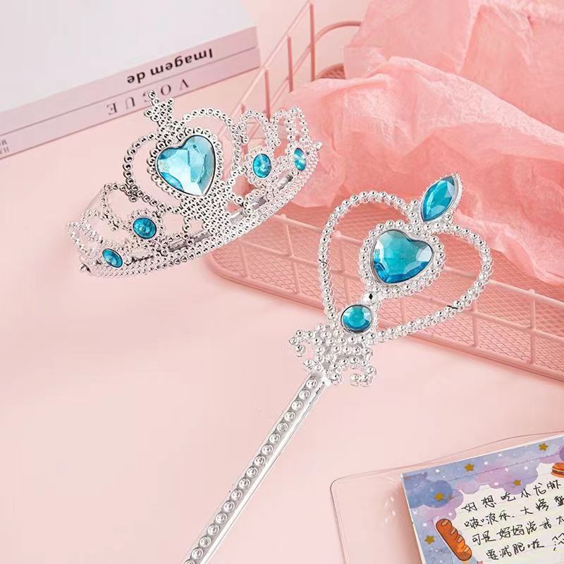 The Elsa Magic Wand Crown Necklace Set is a perfect choice for children's holiday gifts, featuring sweet and cute accessories