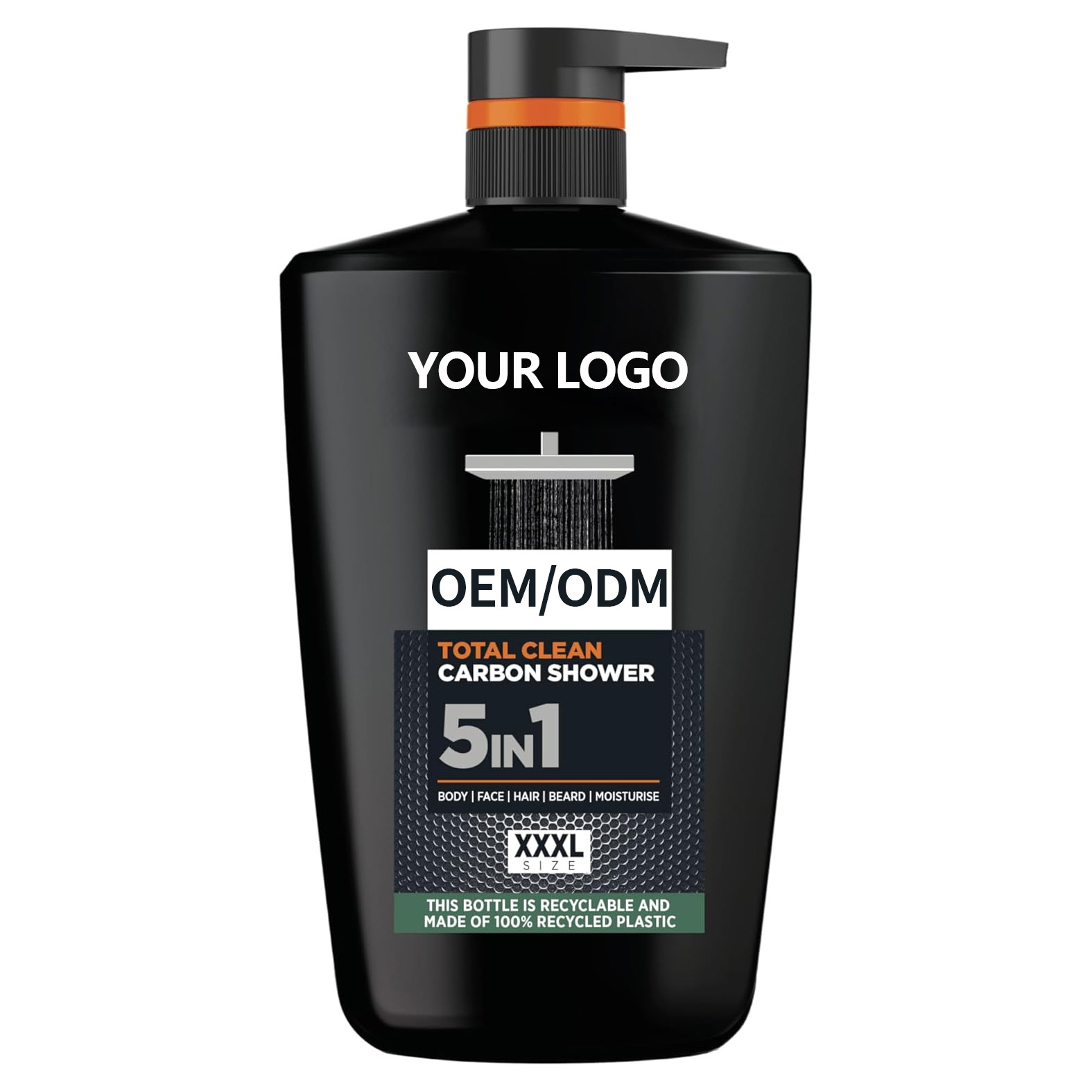 定制男士纯碳沐浴露Shower Gel oem 碳素深层清洁留香沐浴露代工 产品图