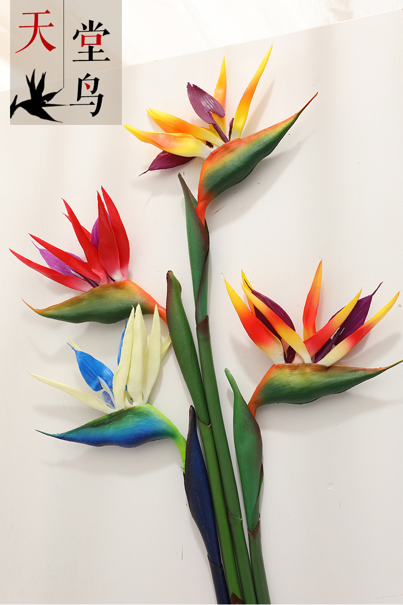 天堂鸟，手感软胶，高仿真，室内装饰，假花仿真花
