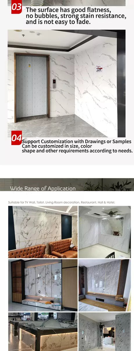 UV板仿大理石墙板免漆板材防水阻燃轻奢电视背景装饰板石塑UV板详情9