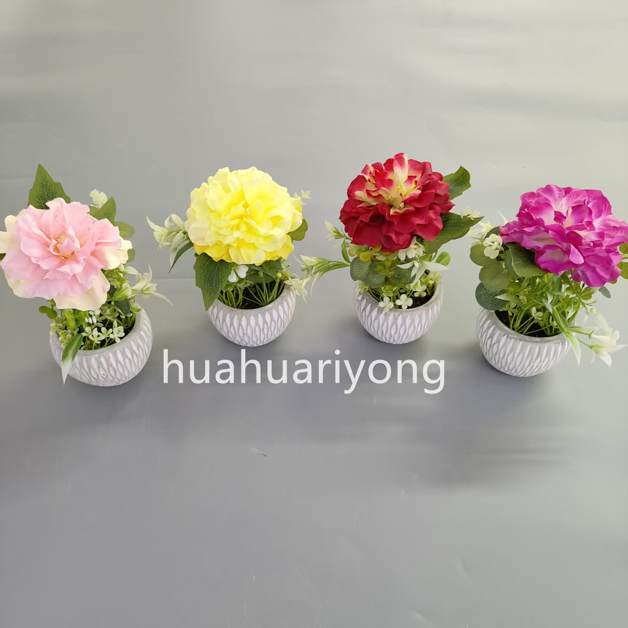 陶瓷盆芙蓉仿真盆景仿真花 户外园艺装饰客厅餐厅桌面摆件