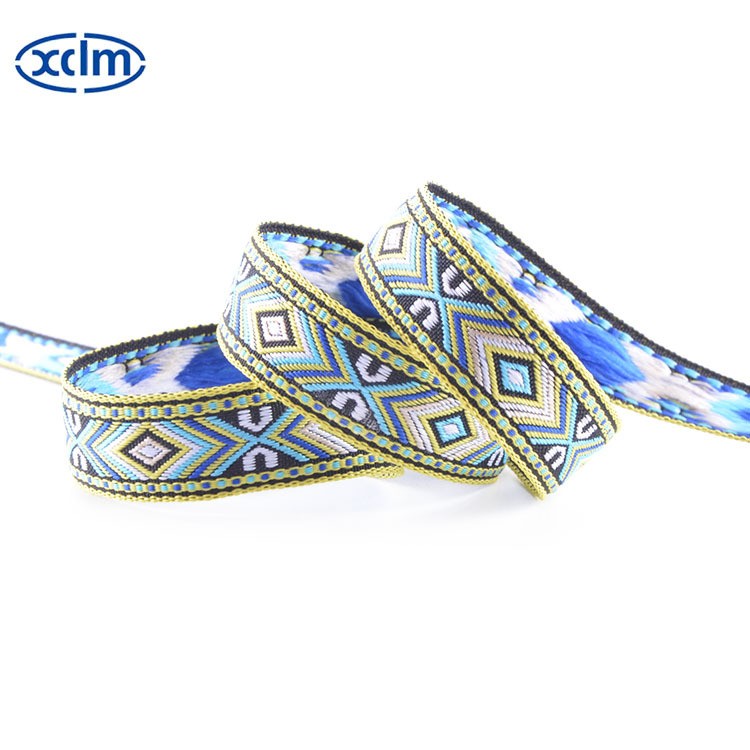 1.8cm ethnic webbing accessories, ethnic style polyester decorative materials, colored jacquard ribbons, edge wrapping fabric strips pic 5