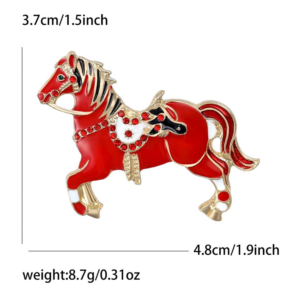 New European and American creative and personalized alloy fashionable horse brooch, exquisite suit coat, corsage accessory pin, versatile Application Scenario