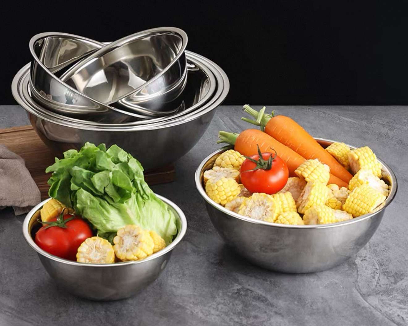 食品级不锈钢物斗烘焙搅拌打蛋盆凉拌调料调味缸和面揉面汤盆细节图