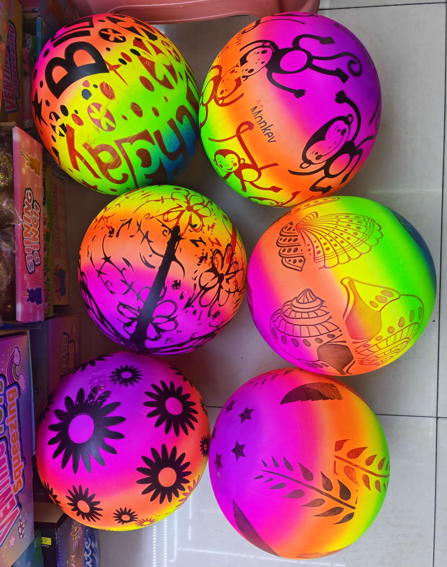 彩虹球沙滩球进口充气足球创意潮流玩具儿童娱乐休闲运动用品进口商品细节图