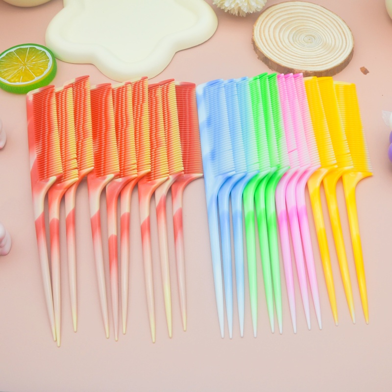 厂家直销A701A外贸塑料尖尾梳子塑料梳子 分发梳子 非洲黑人梳子白底实物图