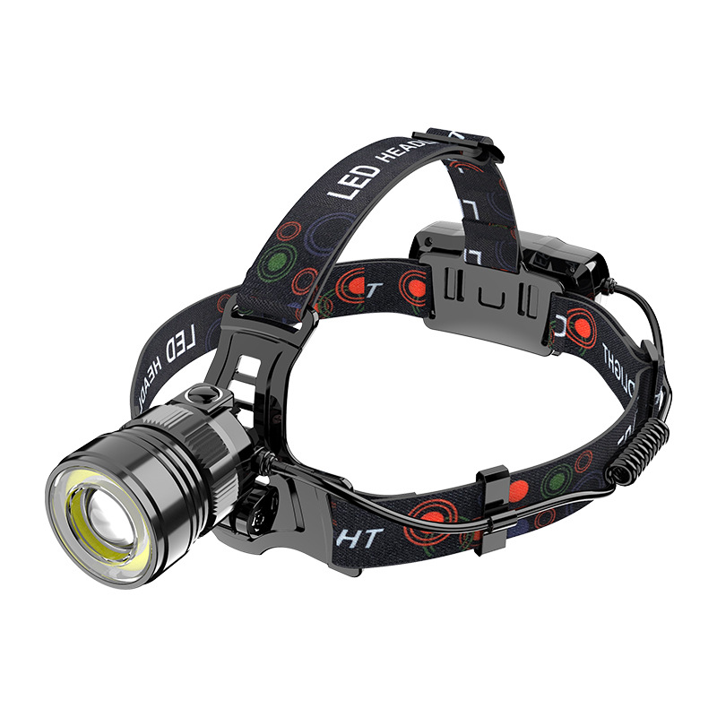 Dual-light source lamp, hiking, night cycling, camping, outdoor zoom headlamp, high-intensity long-range portable head-mounted flashlight pic 6