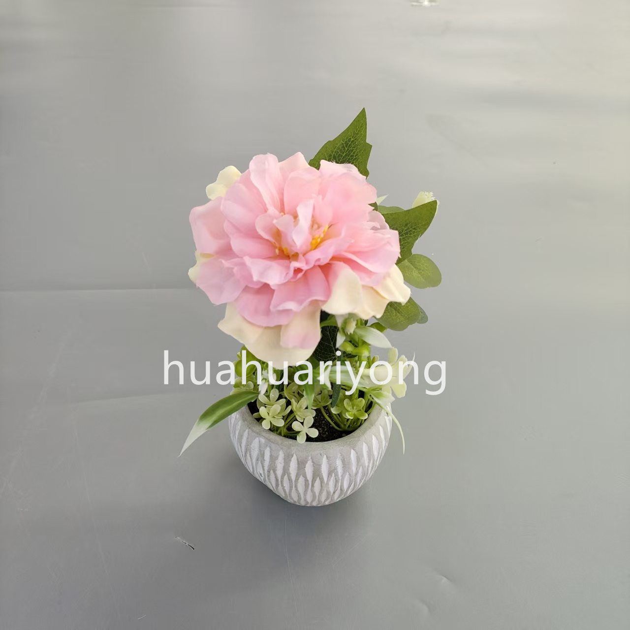 Ceramic pot hibiscus, artificial bonsai, artificial flowers, outdoor garden decoration, living room and dining room table ornaments Specification drawing