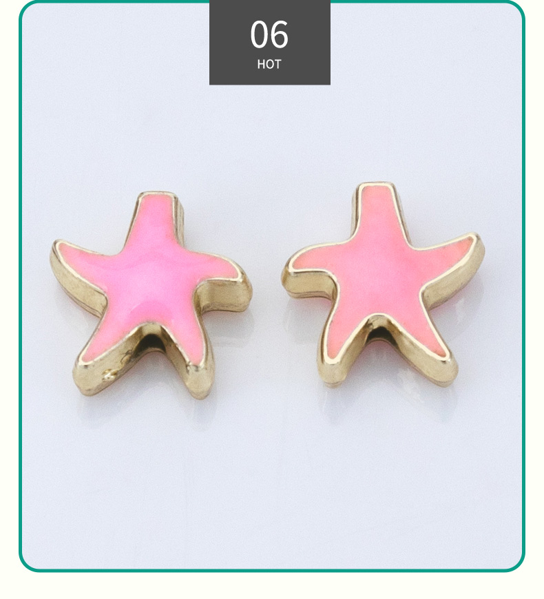 Wholesale of new 14K gold perforated star-dripping oil necklaces, bracelets, pendants and small pendants for diy creative accessories pic 8