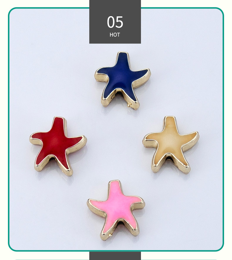 Wholesale of new 14K gold perforated star-dripping oil necklaces, bracelets, pendants and small pendants for diy creative accessories pic 7