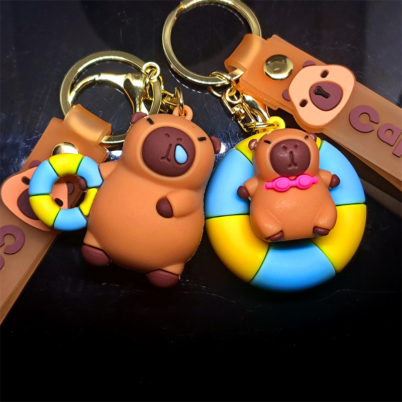 卡皮巴拉，pvc钥匙扣挂件，潮玩包包挂件