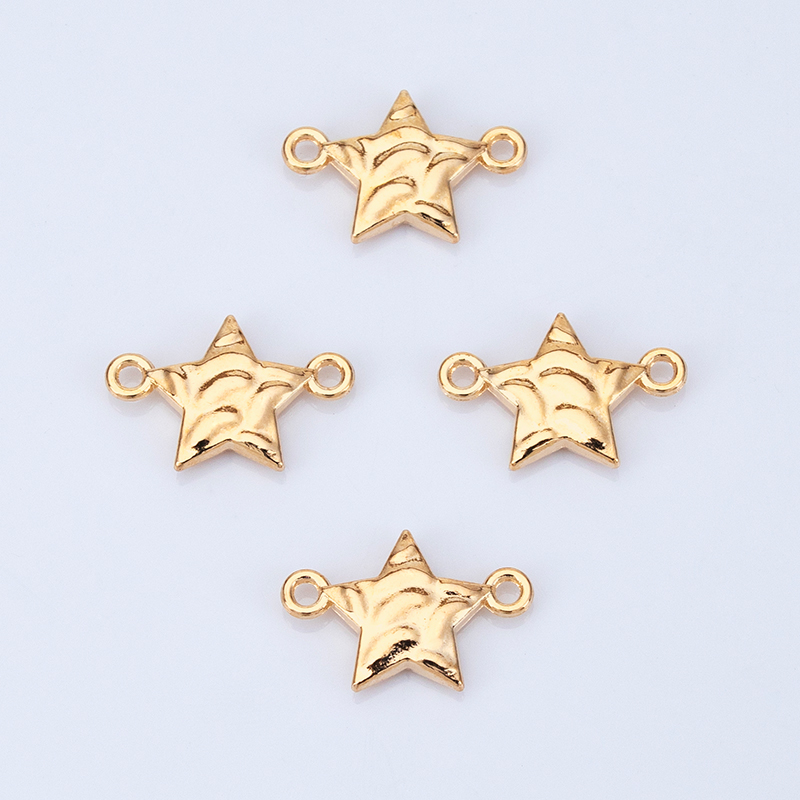 Wholesale of new creative jewelry diy accessories, double-hanging five-pointed star electroplated alloy necklaces, bracelets, pendants and small pendants Application Scenario