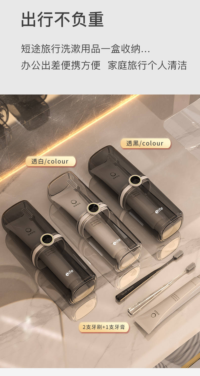 旅行洗漱套装洗漱杯漱口杯旅游必备用品神器便携式牙具牙刷收纳盒详情5