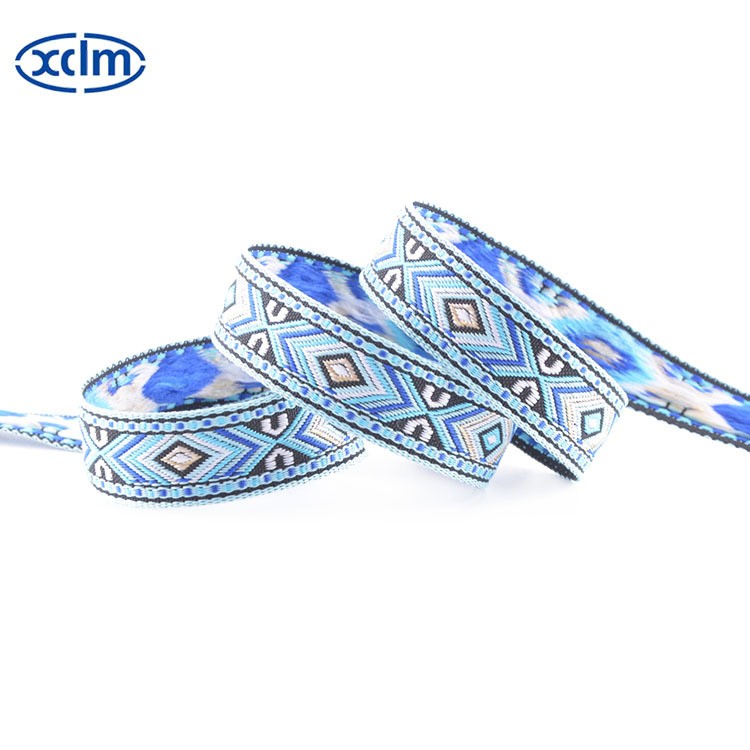 1.8cm ethnic webbing accessories, ethnic style polyester decorative materials, colored jacquard ribbons, edge wrapping fabric strips pic 6