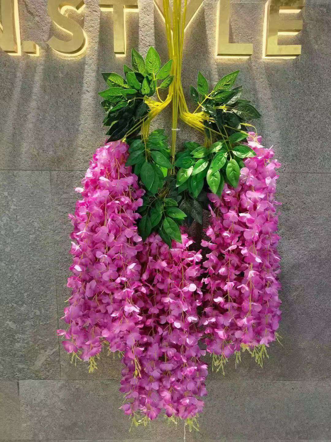 仿真工艺品春天花园塑胶花仿真花瓣人造花紫藤花装饰