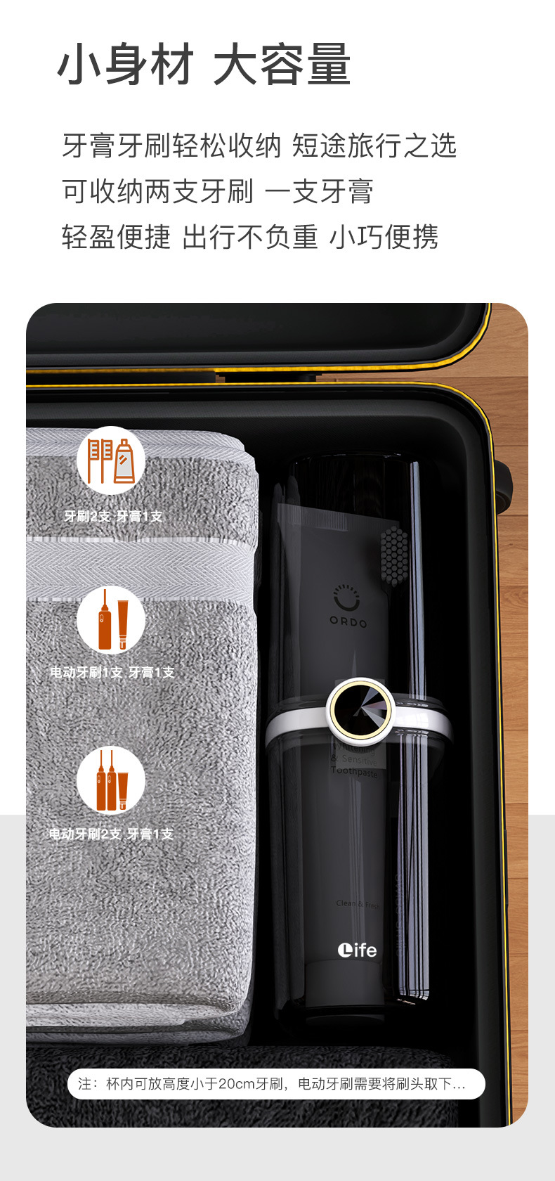 旅行洗漱套装洗漱杯漱口杯旅游必备用品神器便携式牙具牙刷收纳盒详情4