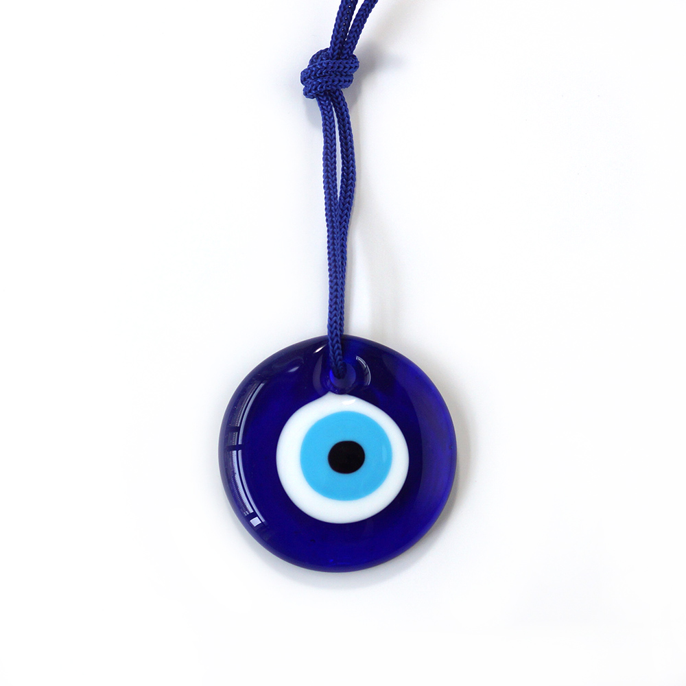 Turkish glass blue eye pendant, Devil's Eye ring, blue rope pendant, pendant accessory, keychain in stock Item Picture