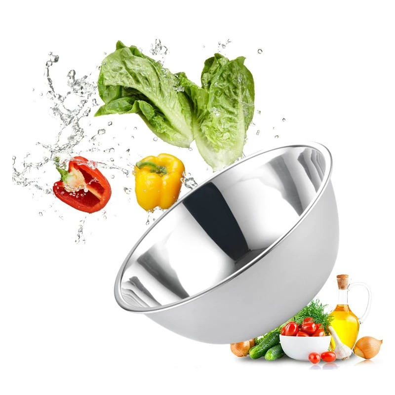 食品级不锈钢物斗烘焙搅拌打蛋盆凉拌调料调味缸和面揉面汤盆白底实物图