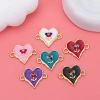 Wholesale of new diy creative jewelry accessories, double-hanging heart-shaped oil-dripping and diamond-dotted necklaces, bracelets, pendants and small pendants details Picture