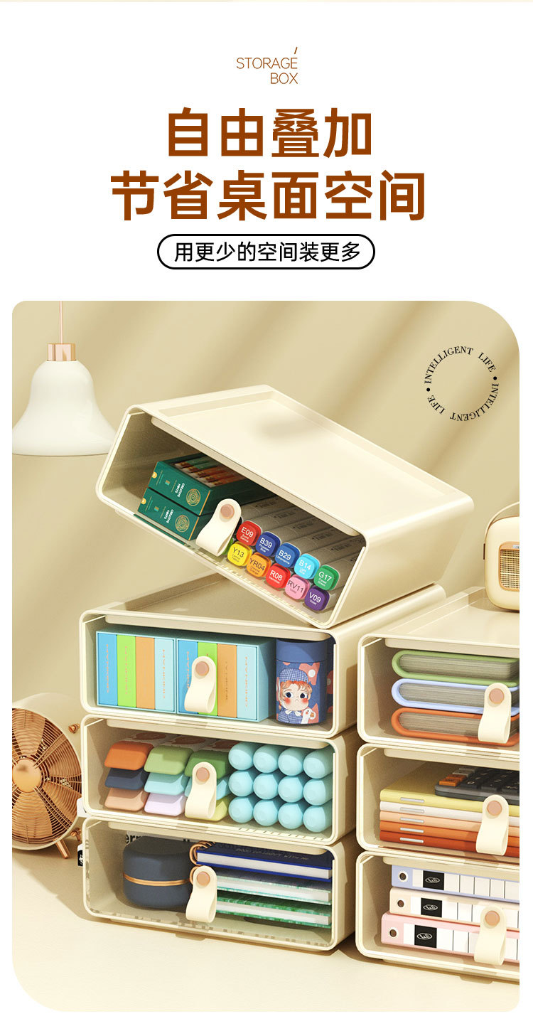收纳盒抽屉款多层学生桌面整理盒大容量创意文具多功能办公室详情2