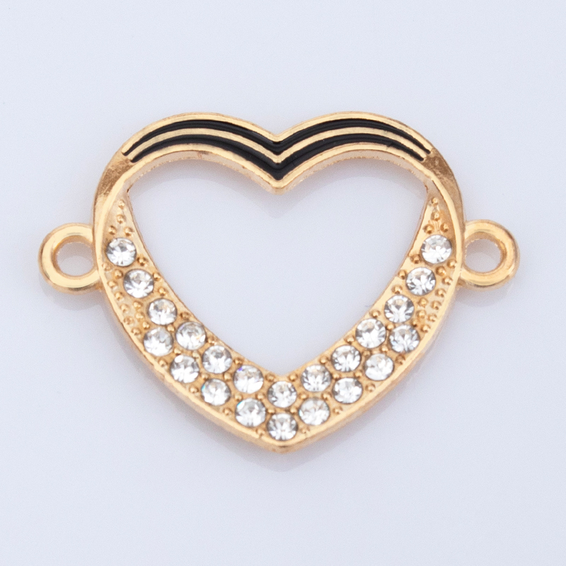 Wholesale of new creative jewelry diy accessories, double-hanging heart-shaped dot diamond necklaces, bracelets, pendants and small pendants Item Picture