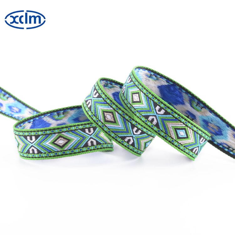 1.8cm ethnic webbing accessories, ethnic style polyester decorative materials, colored jacquard ribbons, edge wrapping fabric strips pic 4